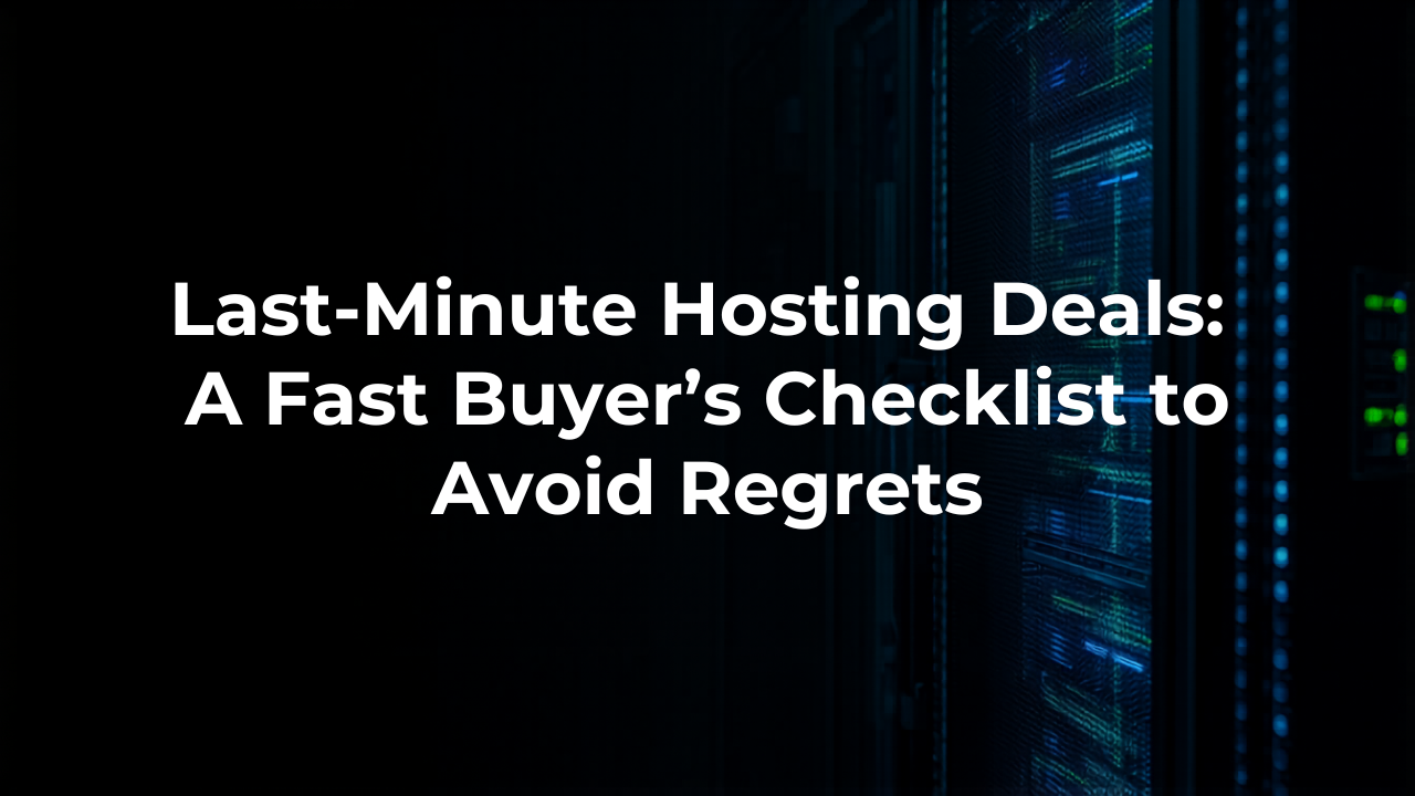 Last-Minute Hosting Deals: A Fast Buyer’s Checklist to Avoid Regrets